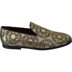 Dolce & Gabbana Gold Bordeaux Loafers Slides Dress Shoes Dolce & Gabbana Dark Slate Gray