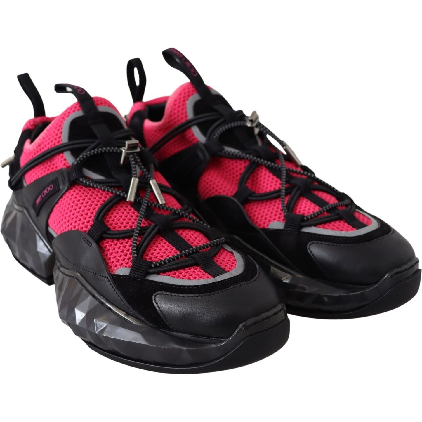 Jimmy Choo Electric Elegance Leather Mesh Sneakers Jimmy Choo Black