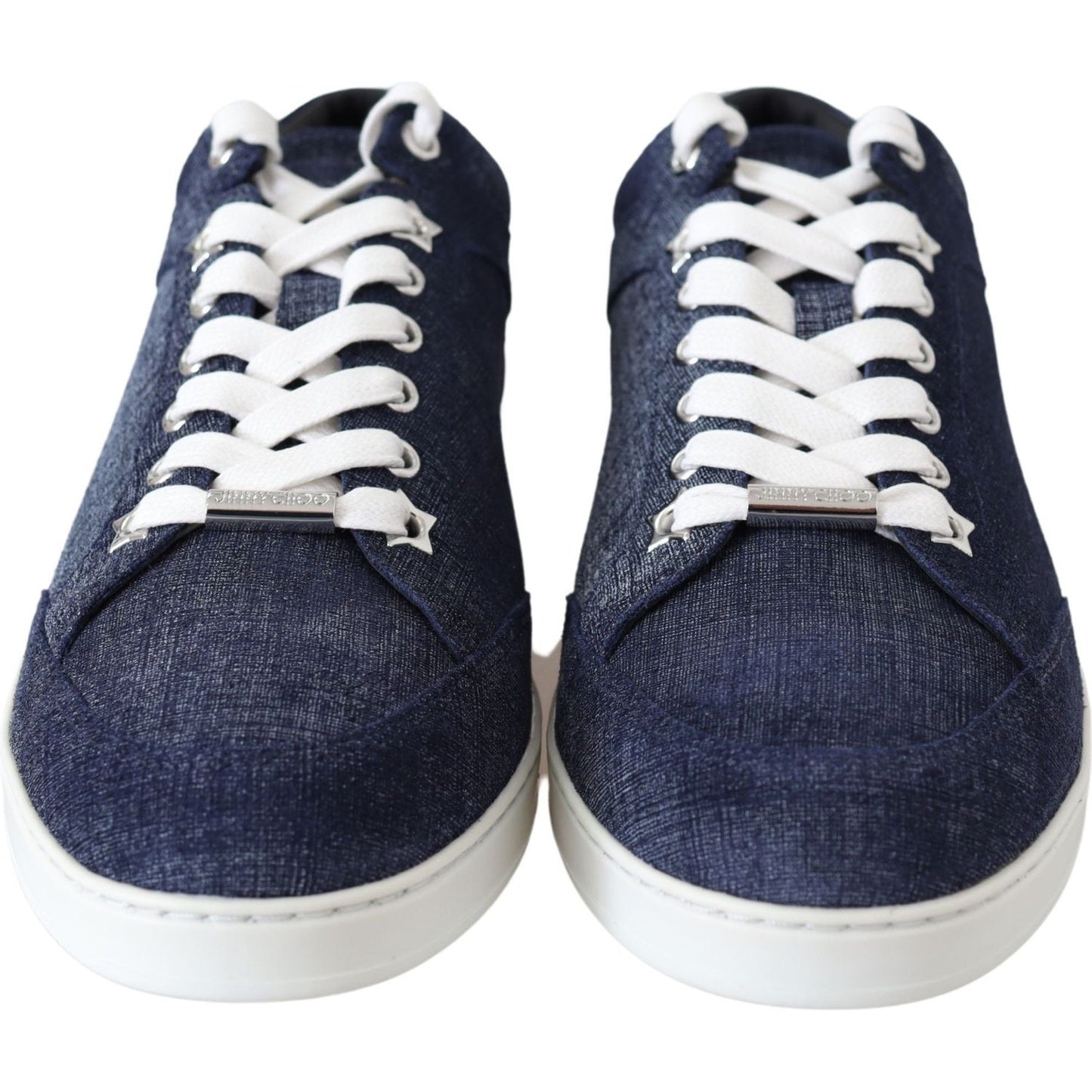 Jimmy Choo Chic Slip-On Blue Denim Suede Sneakers Jimmy Choo Light Gray
