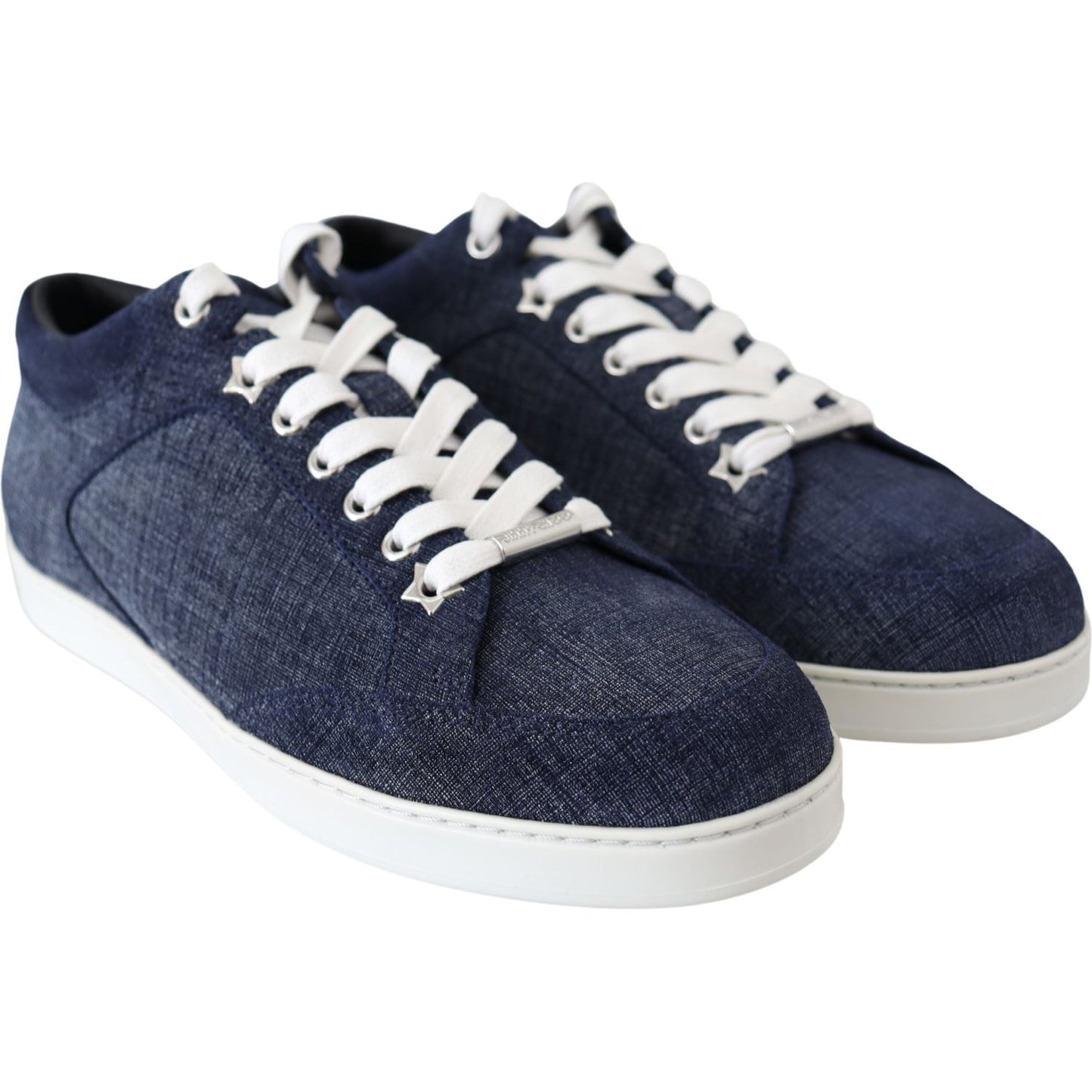 Jimmy Choo Chic Slip-On Blue Denim Suede Sneakers Jimmy Choo Light Gray
