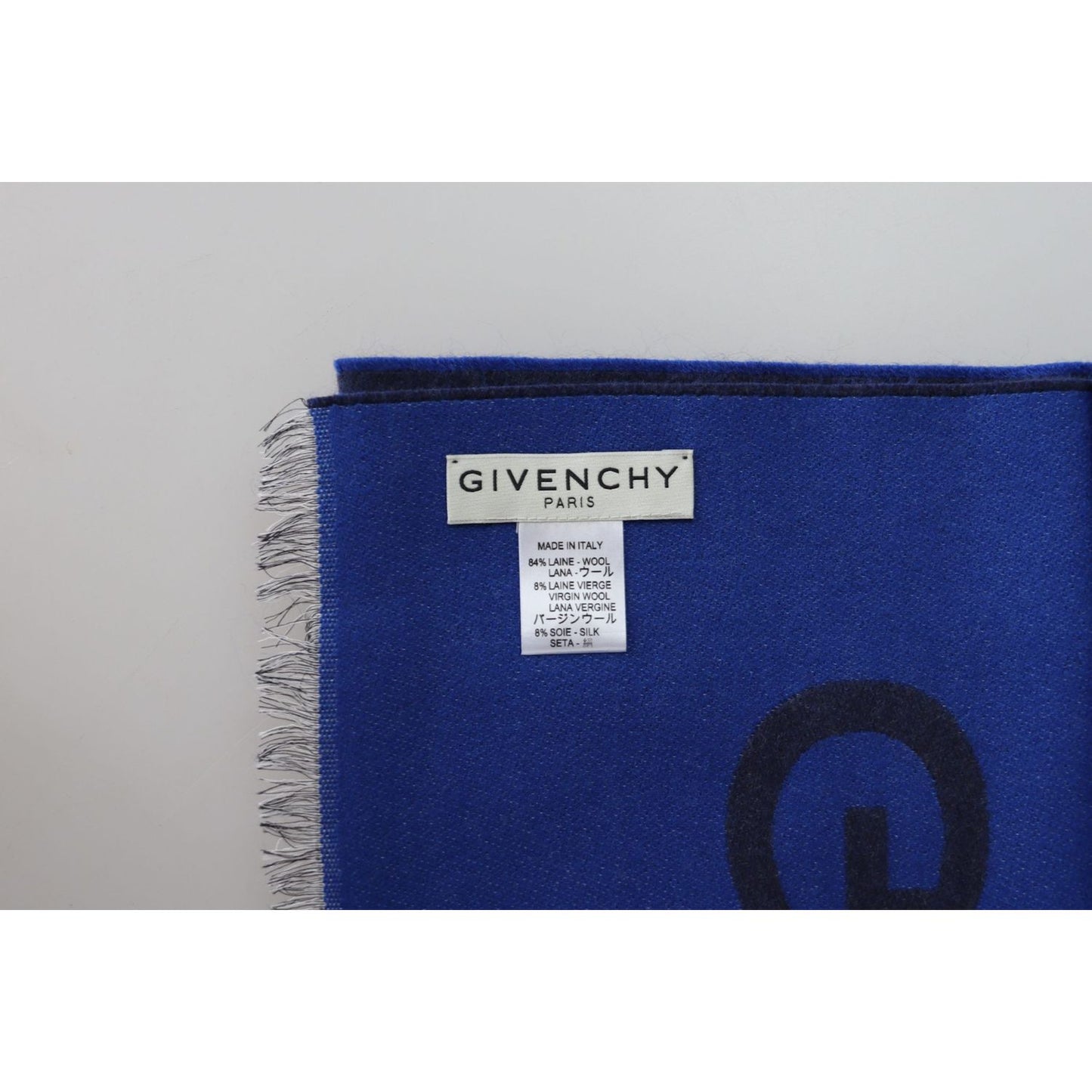 Givenchy Elegant Unisex Wool Silk Blend Scarf Wool Wrap Shawls Givenchy Gray