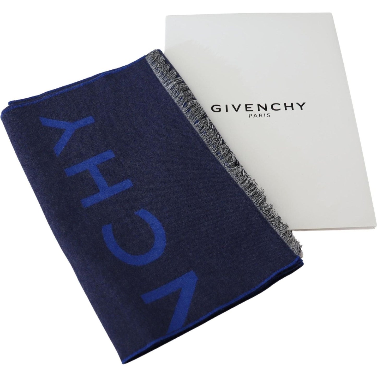 Givenchy Elegant Unisex Wool Silk Blend Scarf Wool Wrap Shawls Givenchy Dark Slate Gray