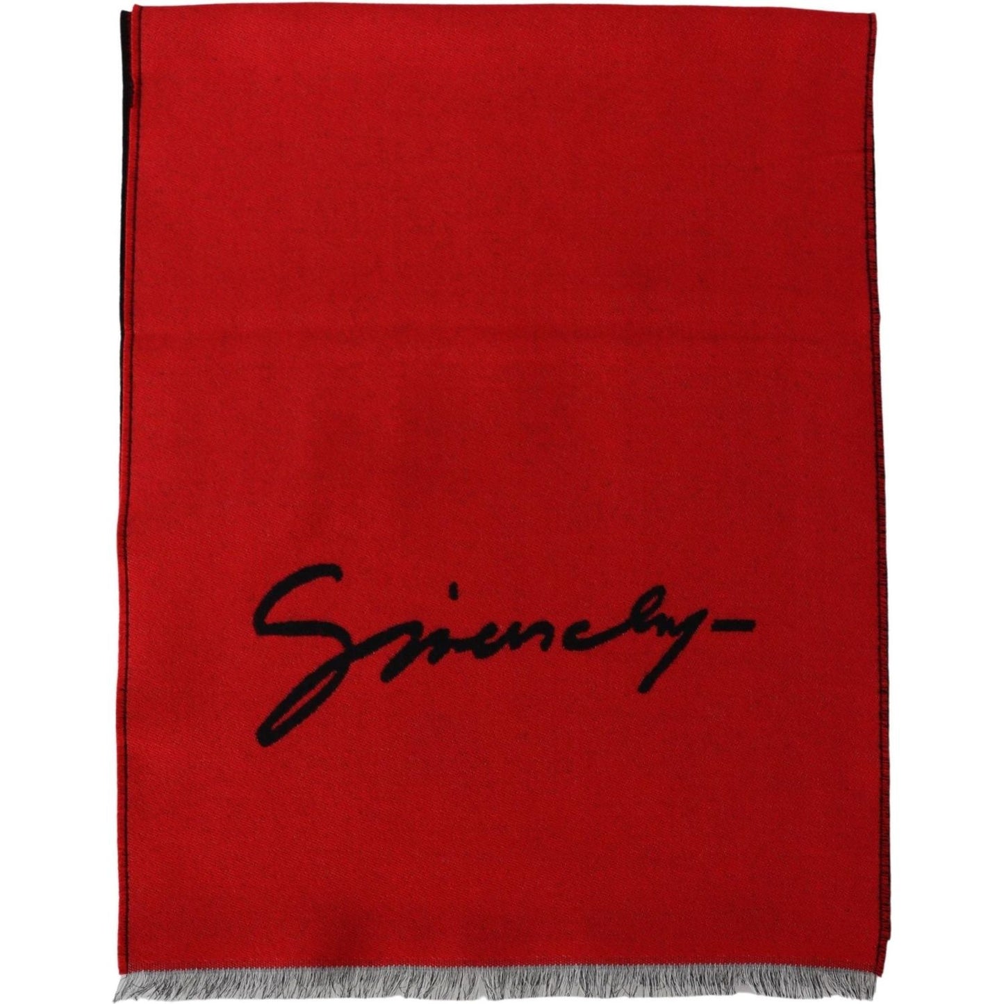 Givenchy Elegant Red Wool Blend Unisex Scarf Wool Wrap Shawl Scarf Givenchy Dark Red