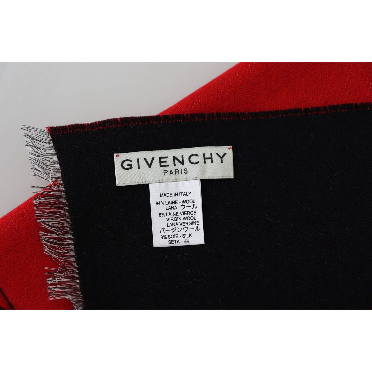Givenchy Elegant Red Wool Blend Unisex Scarf Wool Wrap Shawl Scarf Givenchy Black