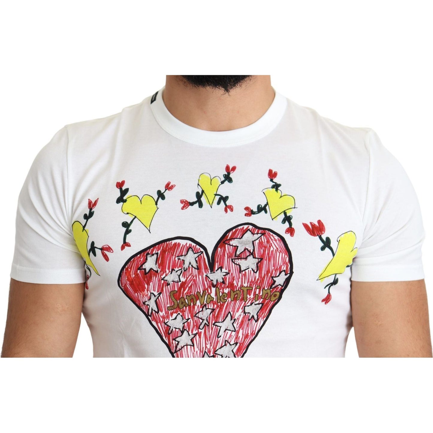 Dolce & Gabbana Chic Saint Valentine Print Crew Neck T-Shirt Dolce & Gabbana Light Gray