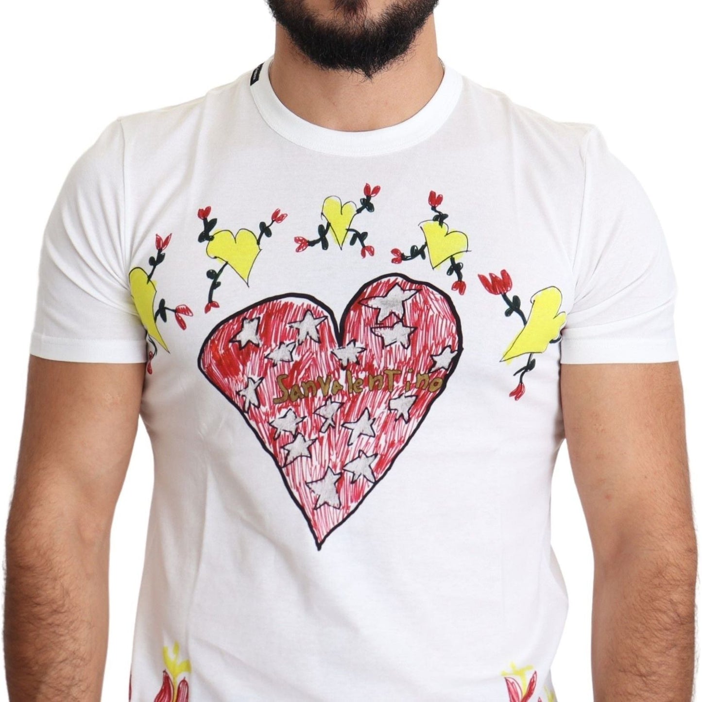 Dolce & Gabbana Chic Saint Valentine Print Crew Neck T-Shirt Dolce & Gabbana Light Gray