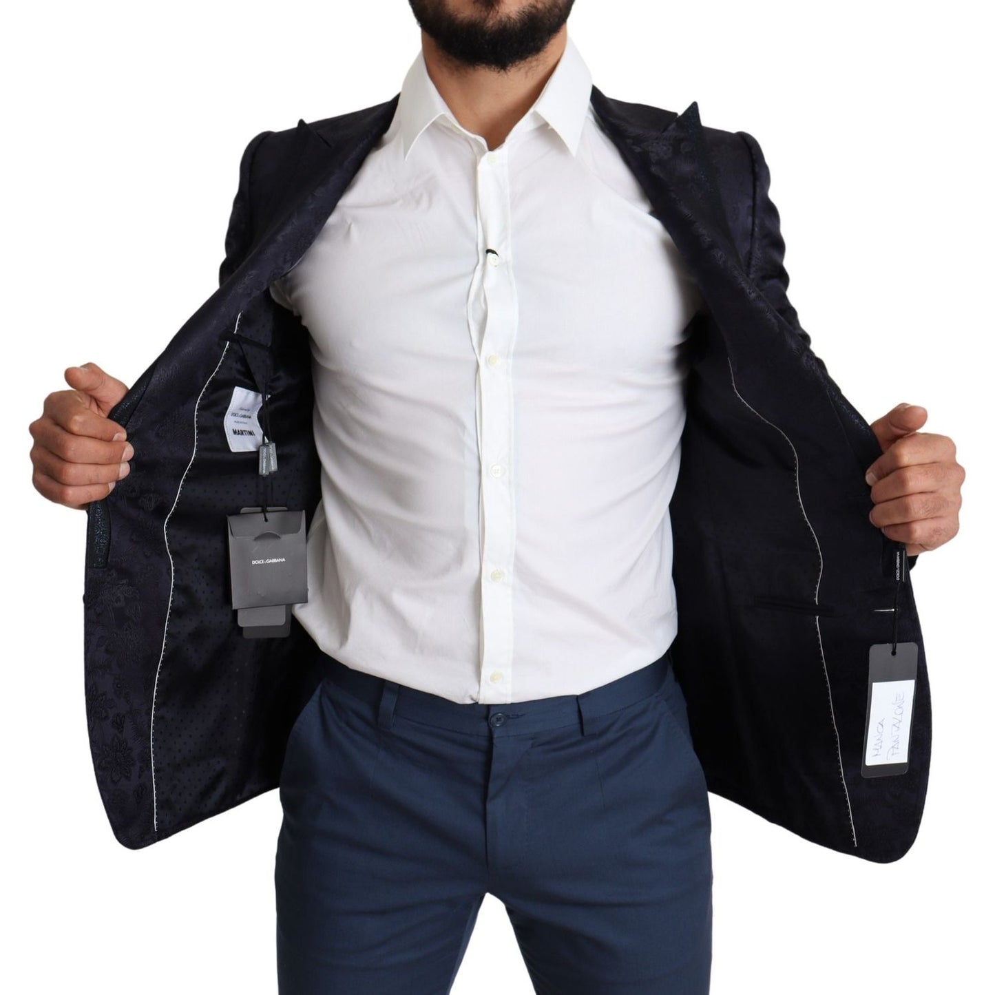 Dolce & Gabbana Elegant Silk Blend Martini Blazer in Blue Dolce & Gabbana Dark Slate Gray