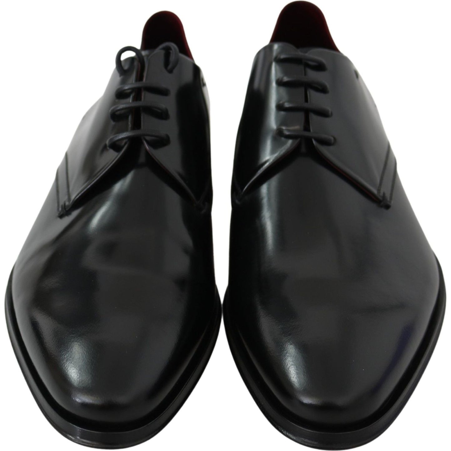 Dolce & Gabbana Elegant Black Leather Derby Shoes Dolce & Gabbana Dark Slate Gray