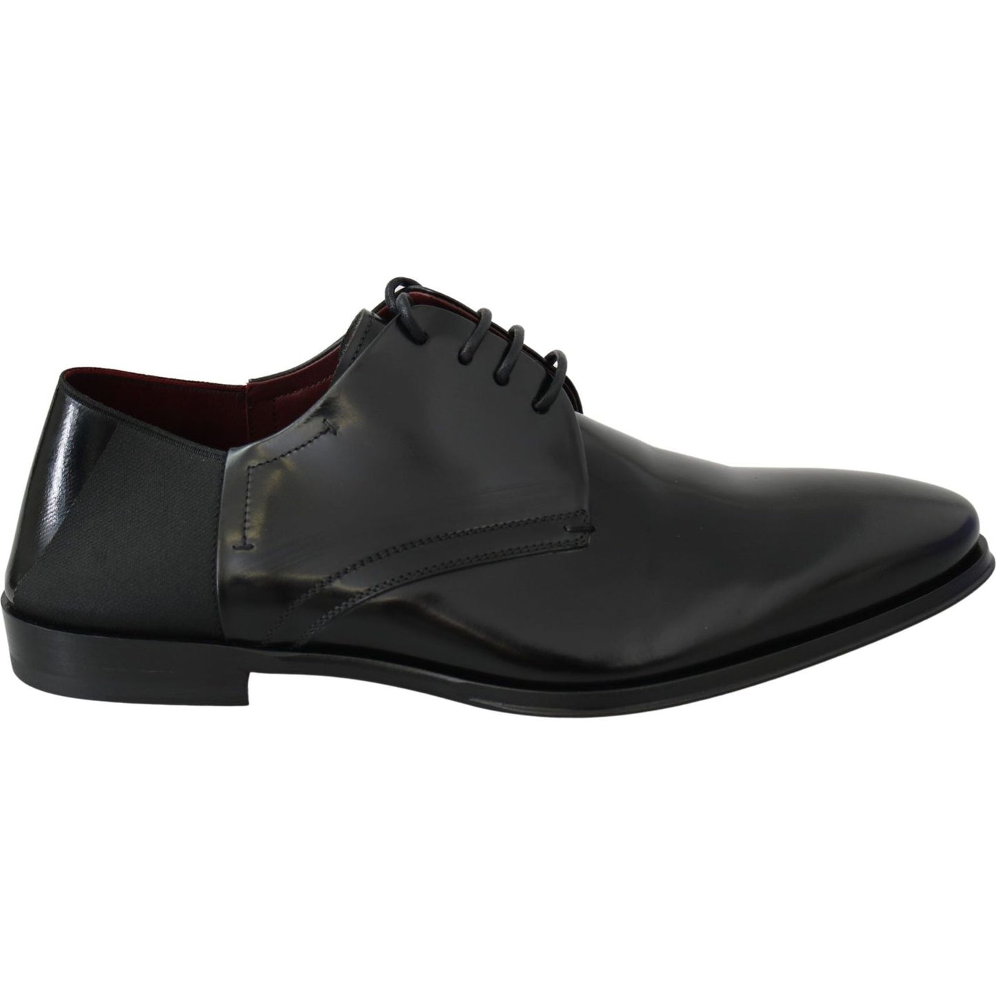 Dolce & Gabbana Elegant Black Leather Derby Shoes Dolce & Gabbana Dark Slate Gray