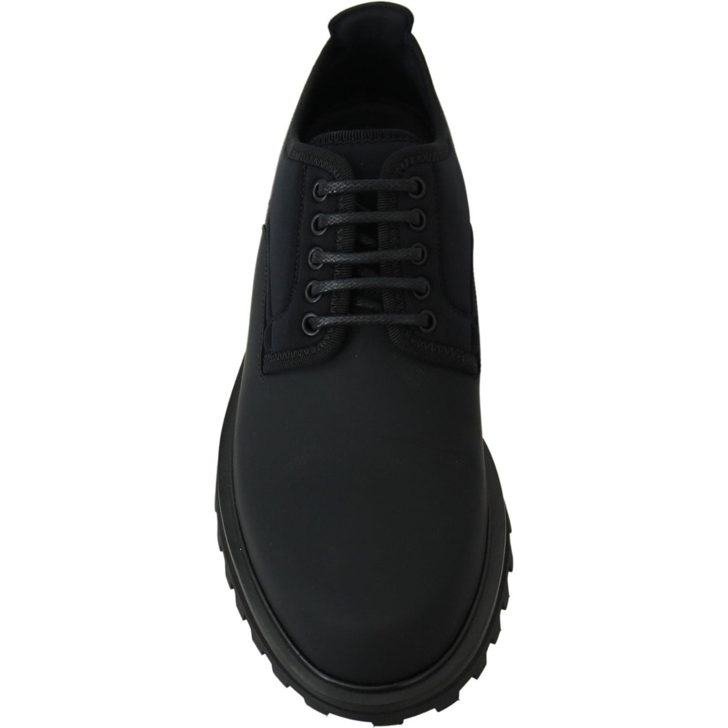 Dolce & Gabbana Elegant Black Calfskin Derby Shoes Dolce & Gabbana Black