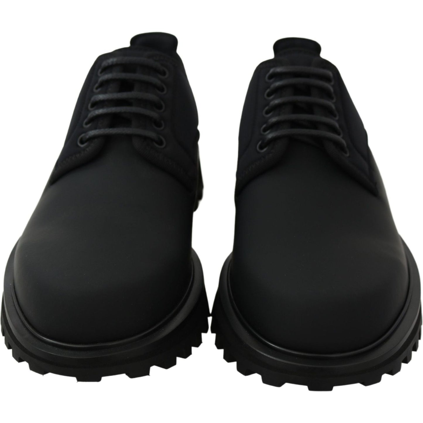 Dolce & Gabbana Elegant Black Calfskin Derby Shoes Dolce & Gabbana Black