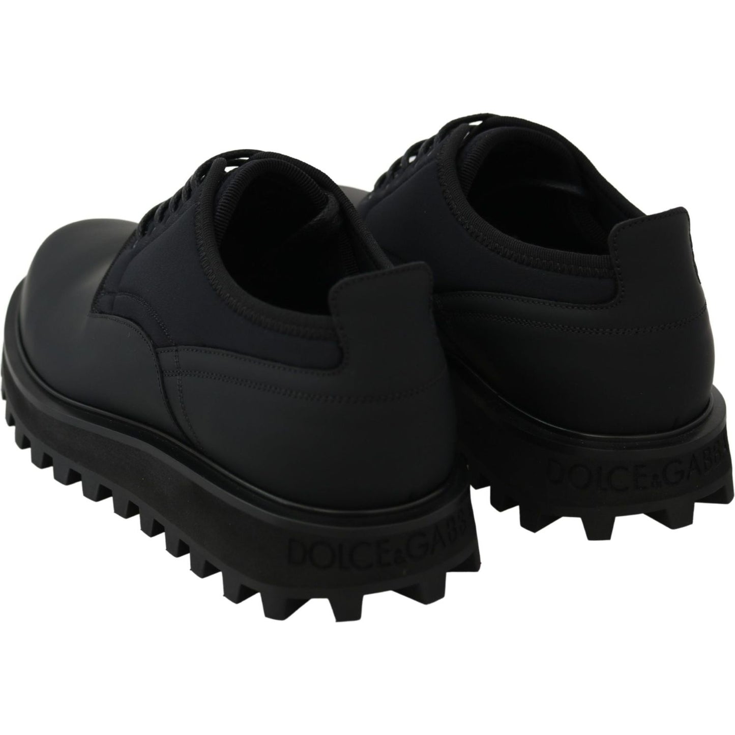 Dolce & Gabbana Elegant Black Calfskin Derby Shoes Dolce & Gabbana Black