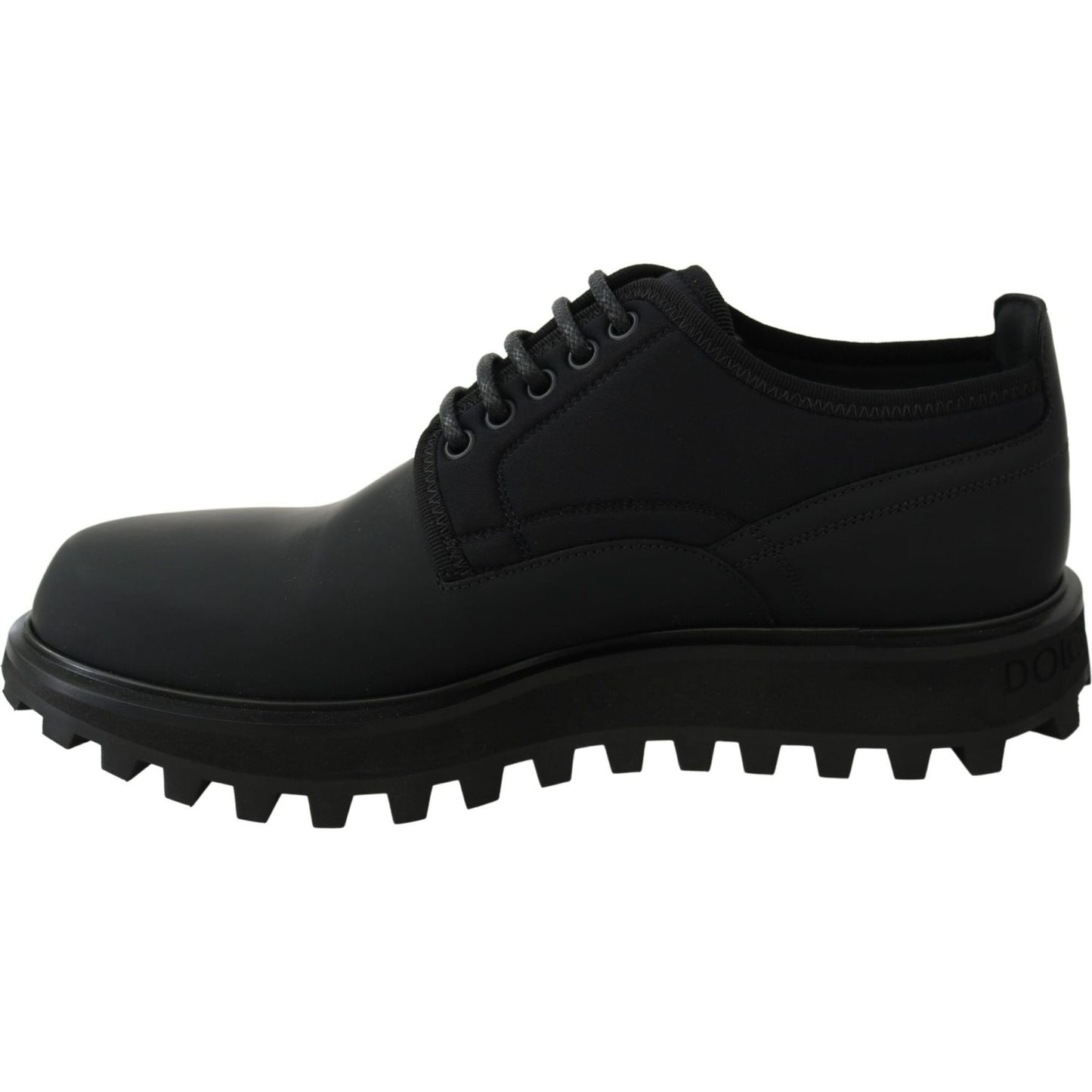Dolce & Gabbana Elegant Black Calfskin Derby Shoes Dolce & Gabbana Black