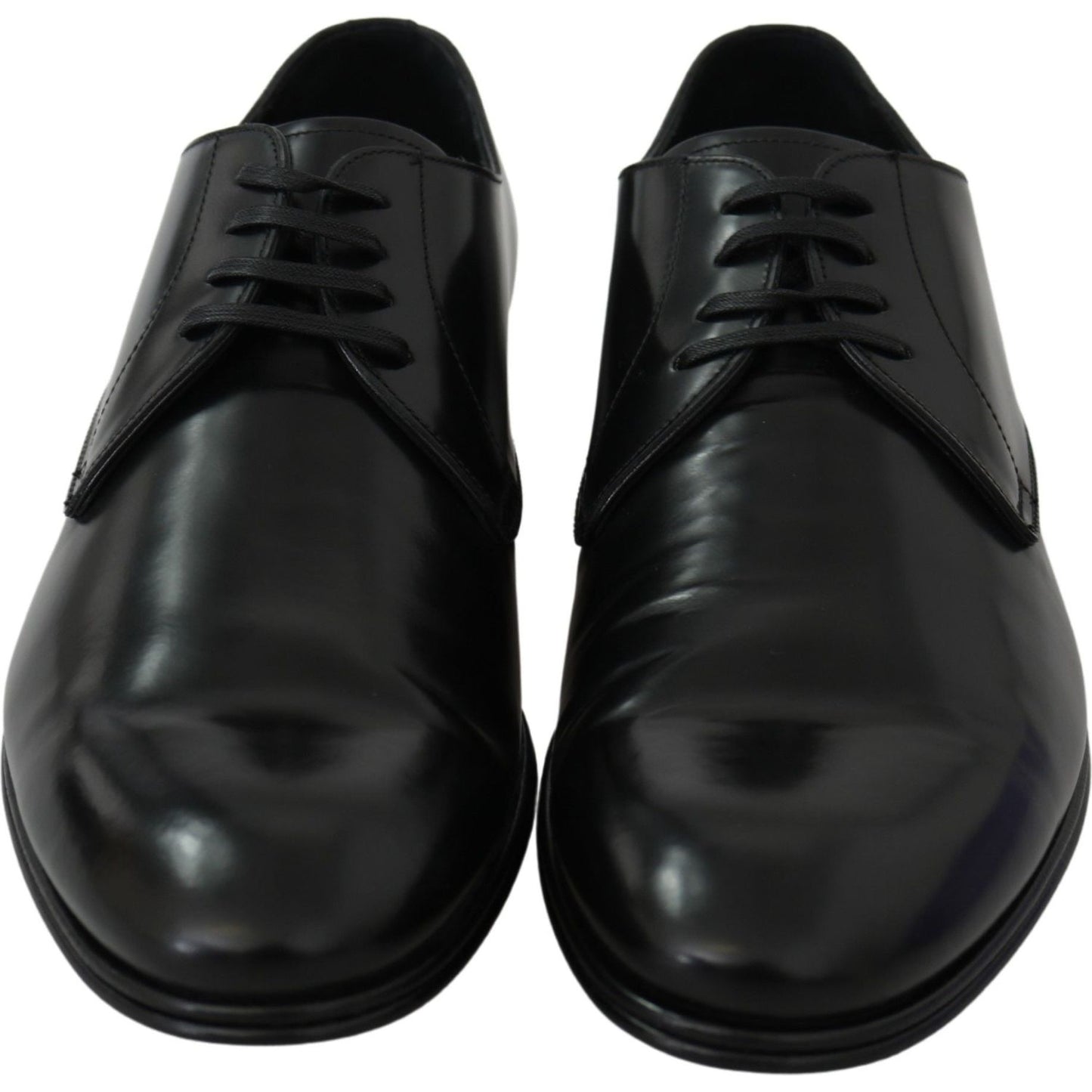 Dolce & Gabbana Elegant Black Leather Derby Shoes Dolce & Gabbana Black