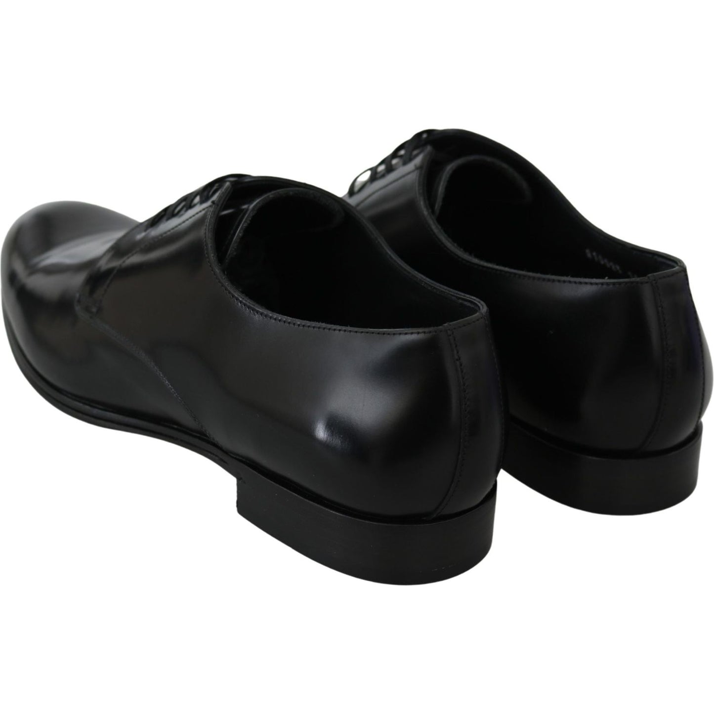 Dolce & Gabbana Elegant Black Leather Derby Shoes Dolce & Gabbana Black