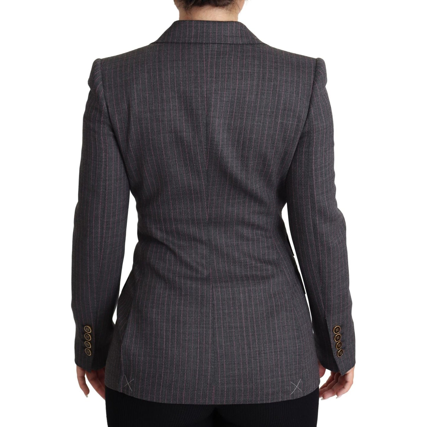 Dolce & Gabbana Elegant Gray Stretch Wool Blazer Coats & Jackets Dolce & Gabbana Dark Slate Gray