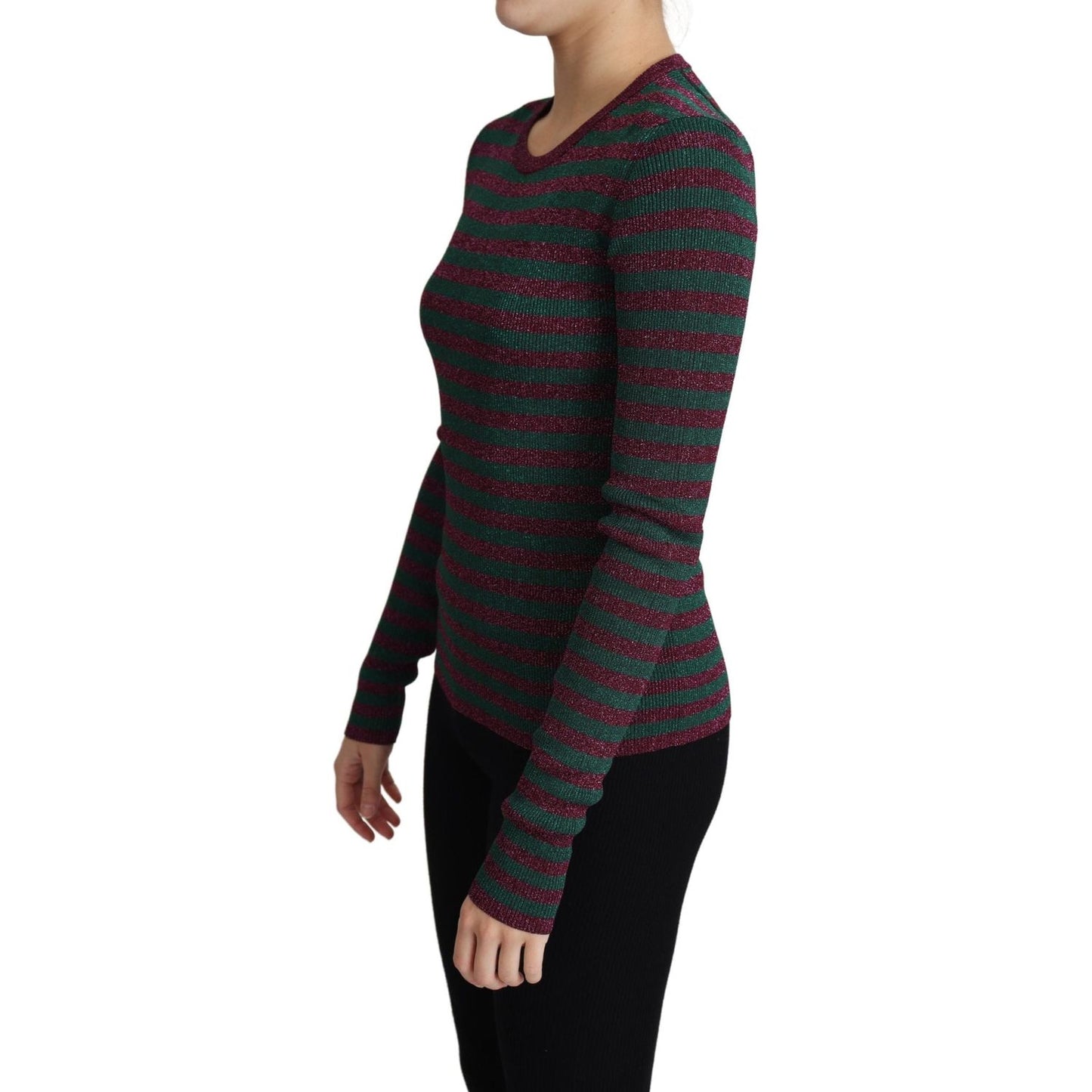 Dolce & Gabbana Elegant Maroon Crewneck Sweater Dolce & Gabbana Black