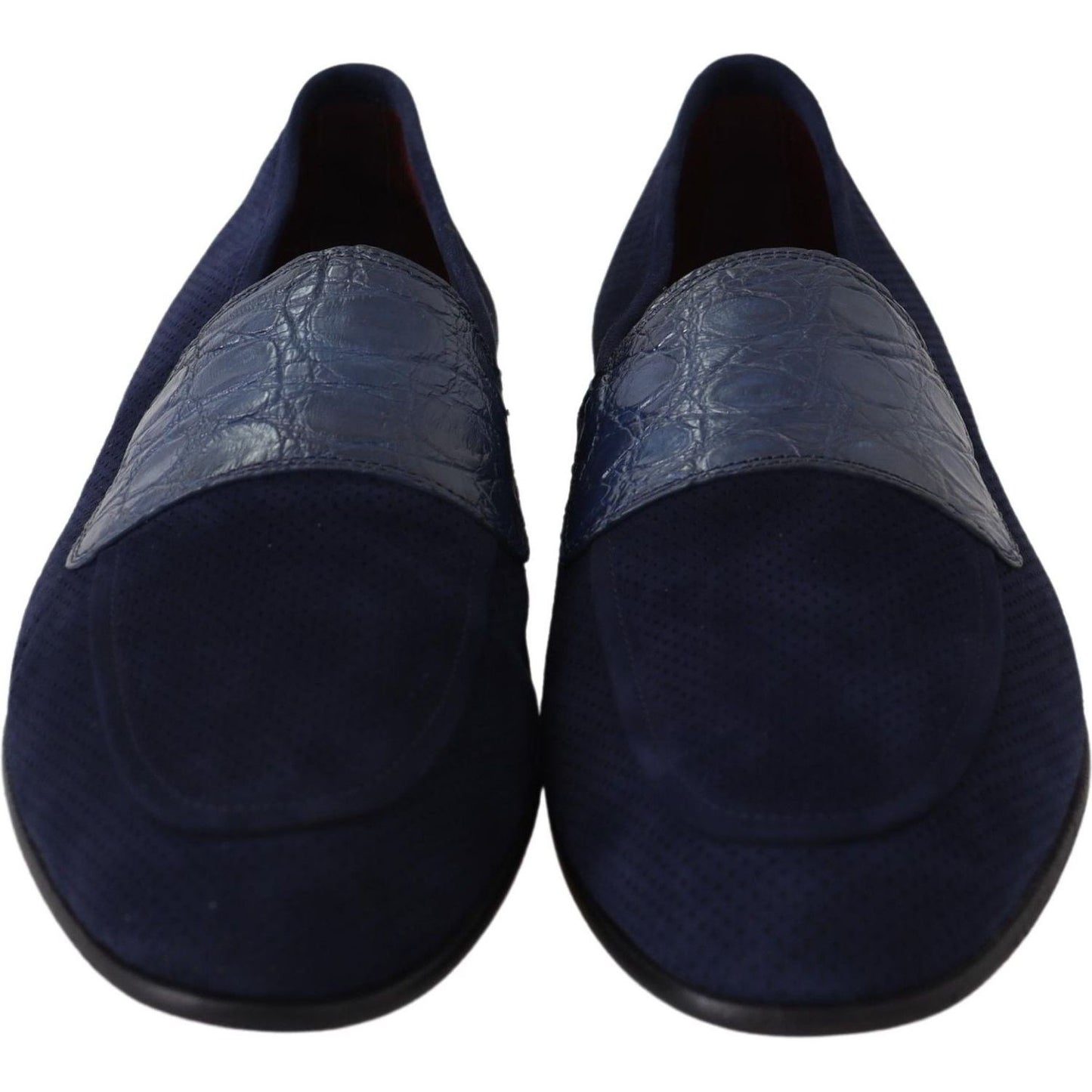 Dolce & Gabbana Elegant Blue Suede Leather Loafers Dolce & Gabbana Black