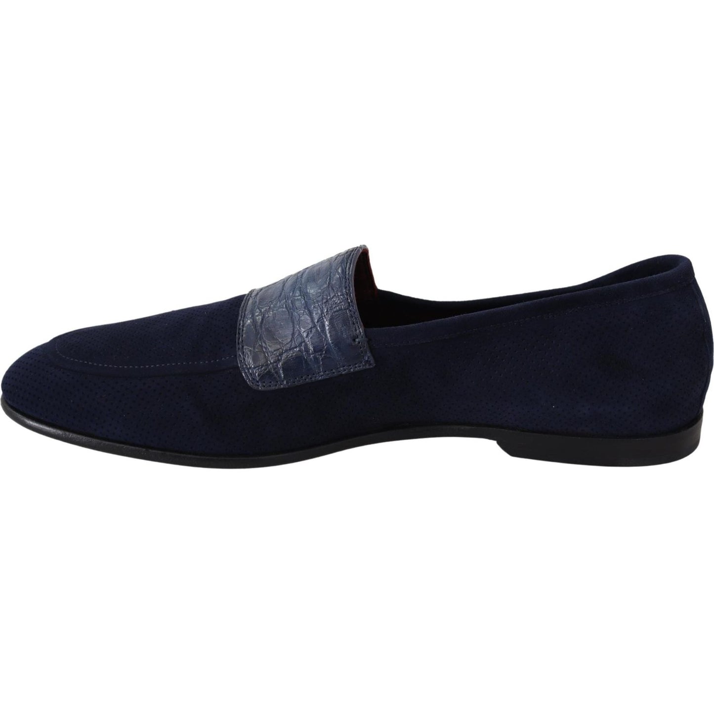 Dolce & Gabbana Elegant Blue Suede Leather Loafers Dolce & Gabbana Black