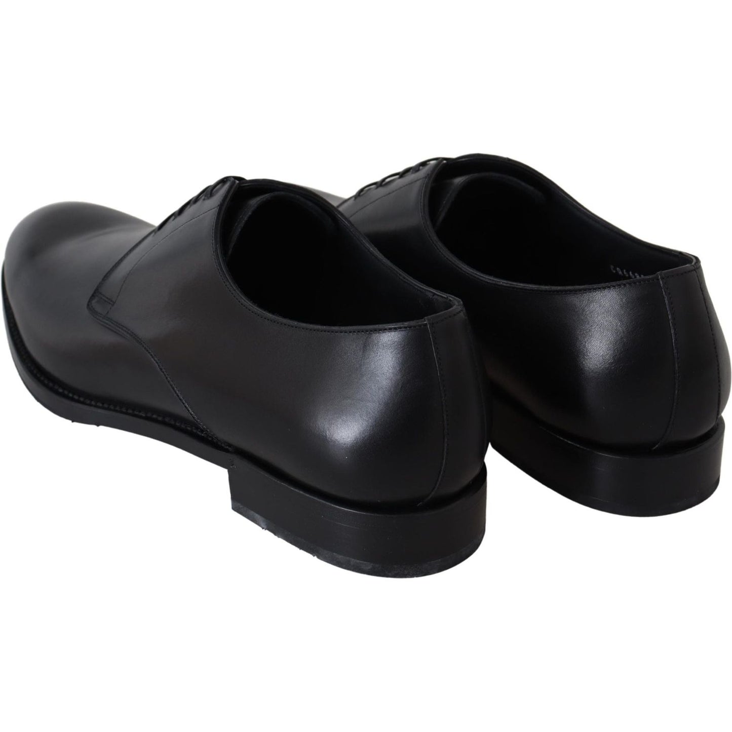 Dolce & Gabbana Elegant Black Leather Derby Dress Shoes Dress Shoes Dolce & Gabbana Black