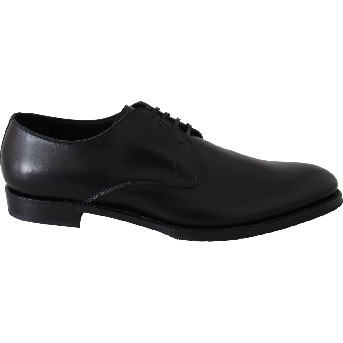 Dolce & Gabbana Elegant Black Leather Derby Dress Shoes Dress Shoes Dolce & Gabbana Black