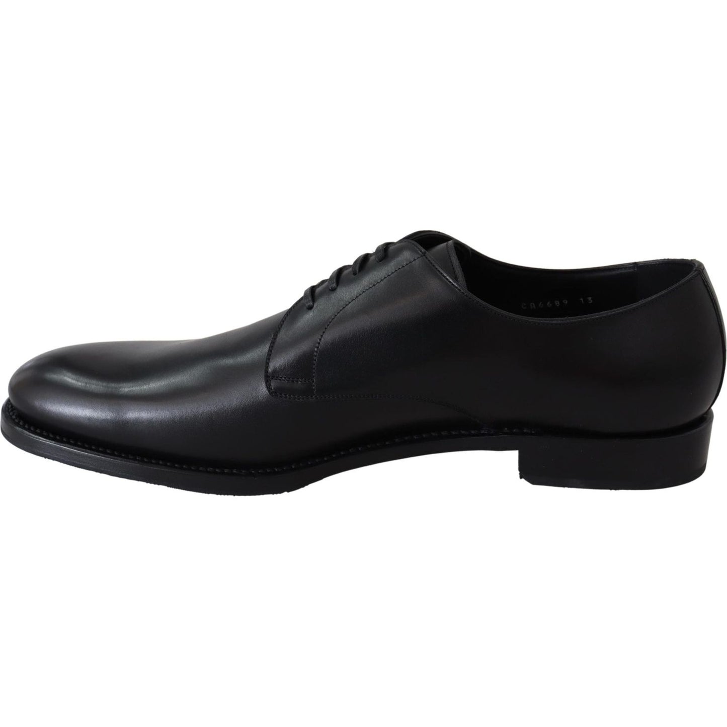 Dolce & Gabbana Elegant Black Leather Derby Dress Shoes Dress Shoes Dolce & Gabbana Black