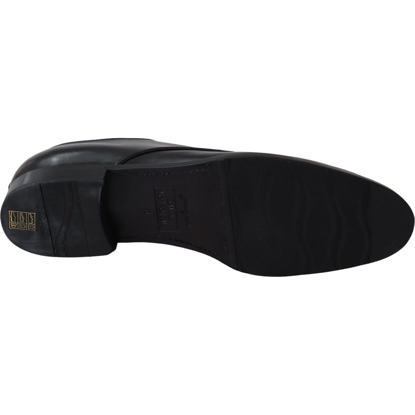 Dolce & Gabbana Elegant Black Leather Derby Dress Shoes Dress Shoes Dolce & Gabbana Black