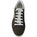 Dolce & Gabbana Sleek White Leather Low Top Sneakers Dolce & Gabbana Gray