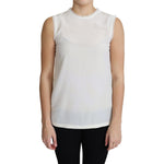 Dolce & Gabbana Elegant Silk Lace-Detailed Sleeveless Blouse Dolce & Gabbana Gray