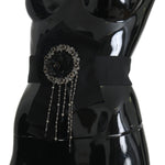 Dolce & Gabbana Black Crystal Brooch Wide Wai SATORIA Belt SMY100474-38