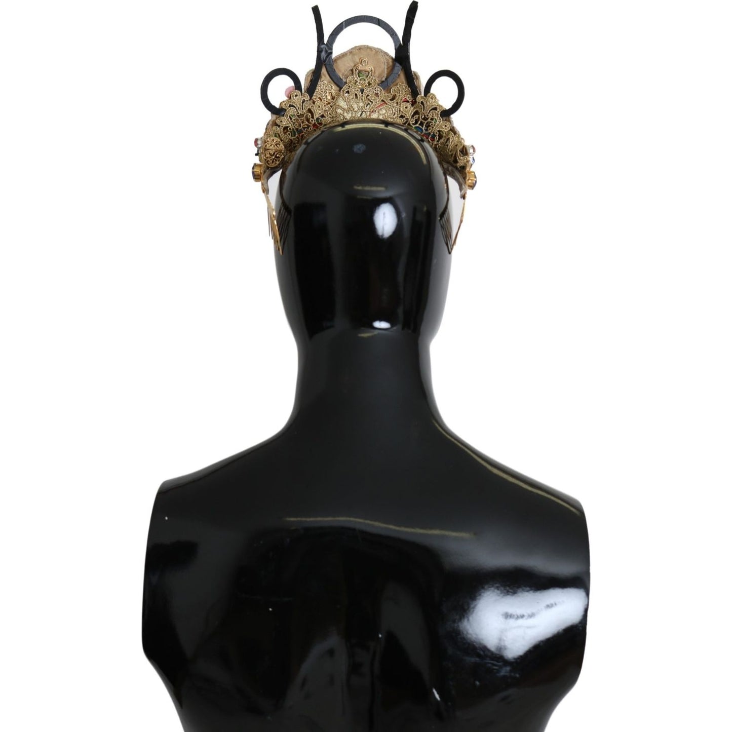 Dolce & Gabbana Stunning Crystal Diadem Tiara - Gold Multicolor Diadem Dolce & Gabbana Black