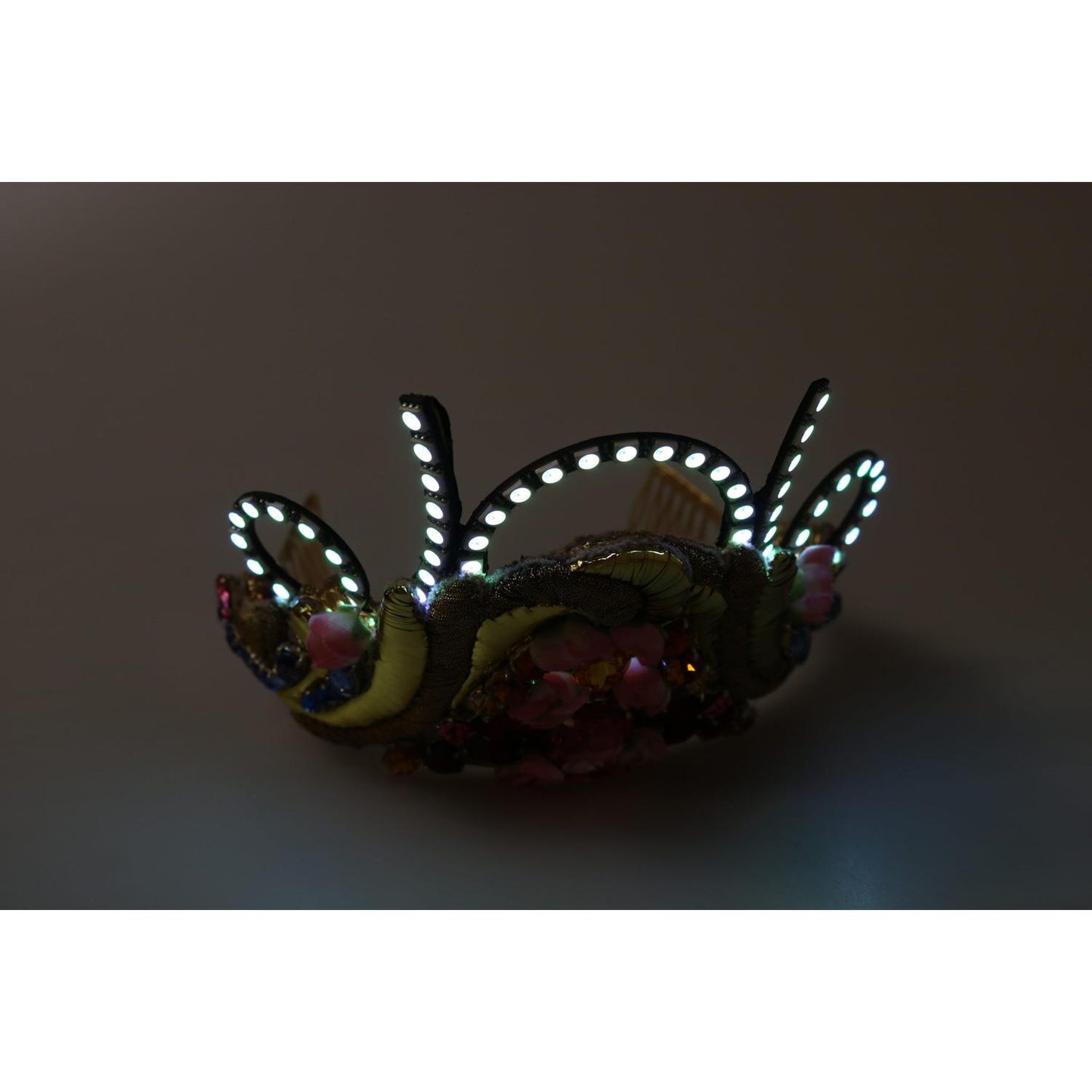 Dolce & Gabbana Stunning Crystal Diadem Tiara - Gold Multicolor Diadem Dolce & Gabbana Dark Slate Gray