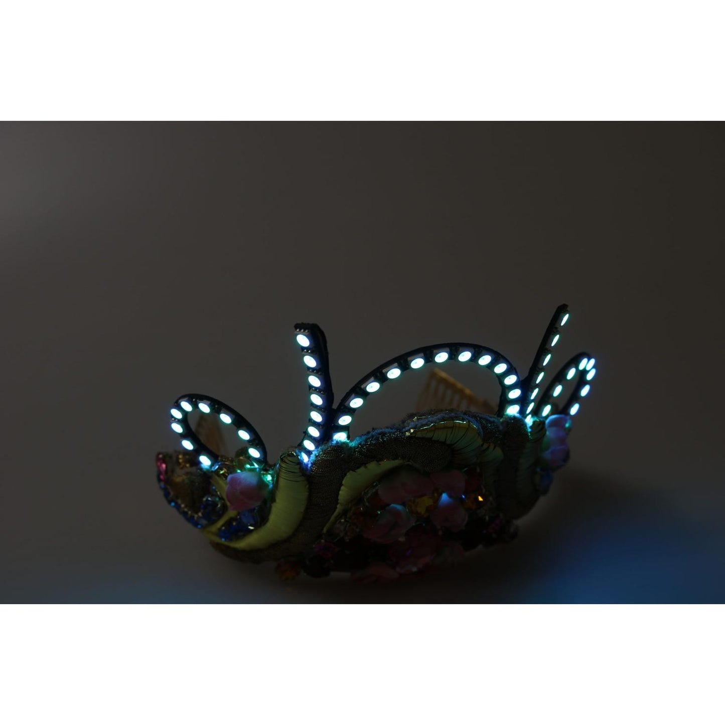 Dolce & Gabbana Stunning Crystal Diadem Tiara - Gold Multicolor Diadem Dolce & Gabbana Dark Slate Gray