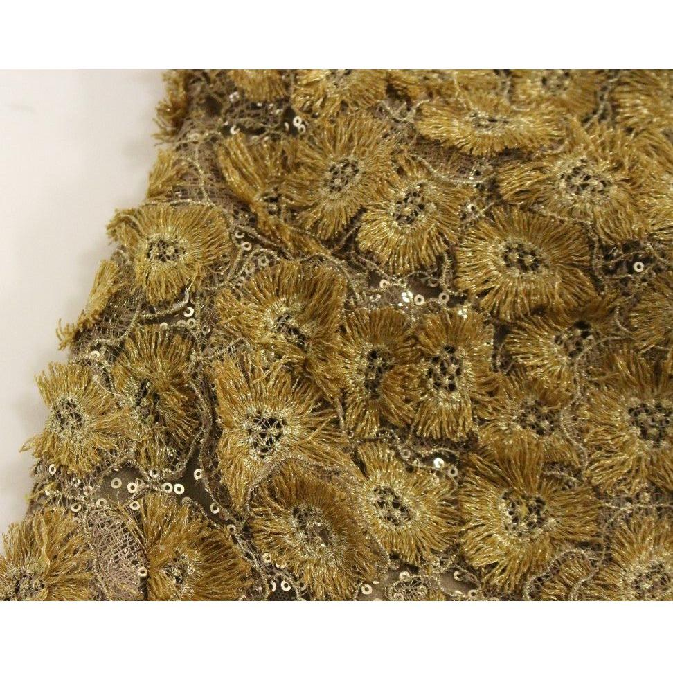 Lanre Da Silva Ajayi Exquisite Gold Lace Maxi Dress with Crystals Lanre Da Silva Ajayi Sienna
