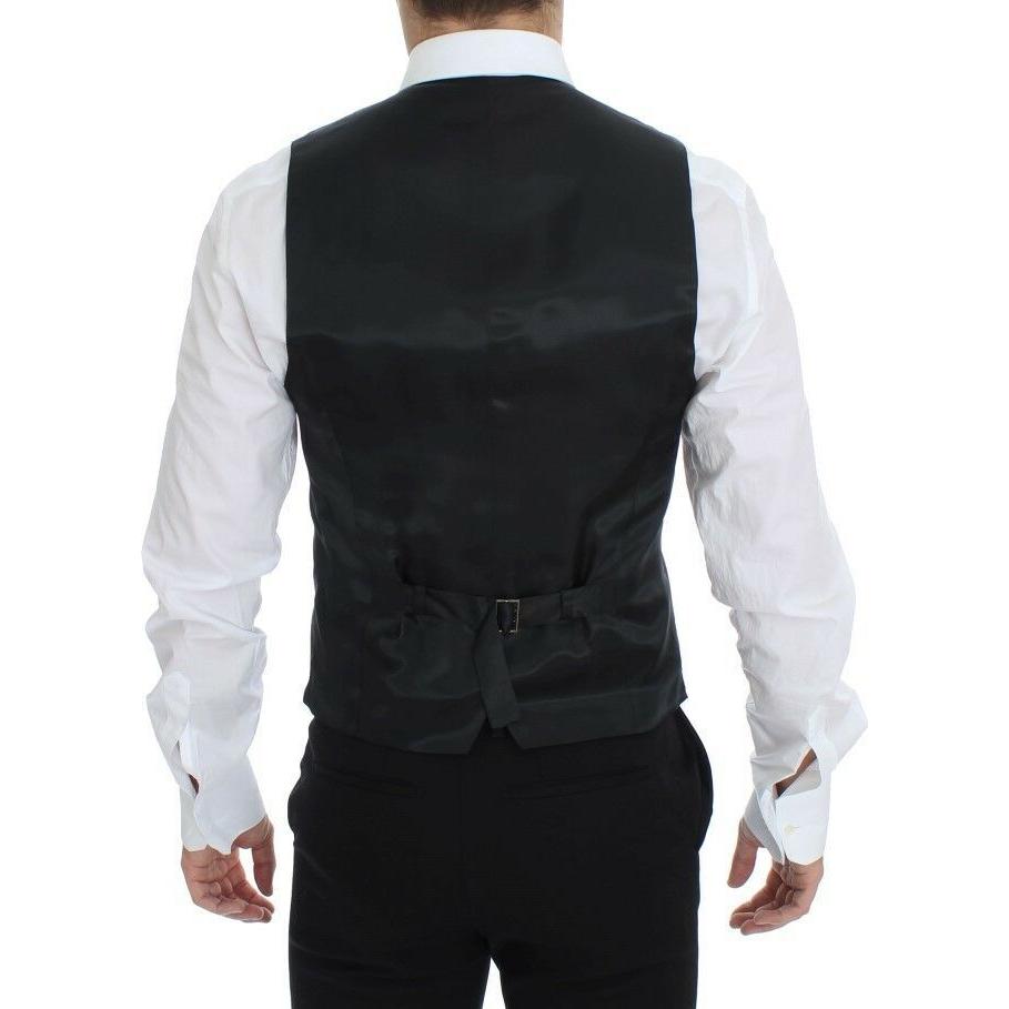 Dolce & Gabbana Elegant Gray Wool Blend Dress Vest Dolce & Gabbana Black