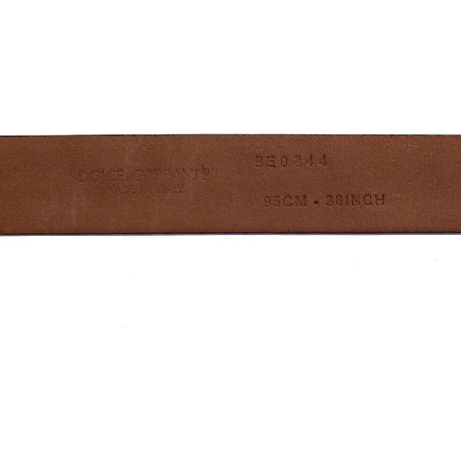 Dolce & Gabbana Elegant Purple Leather Belt Belt Dolce & Gabbana Saddle Brown