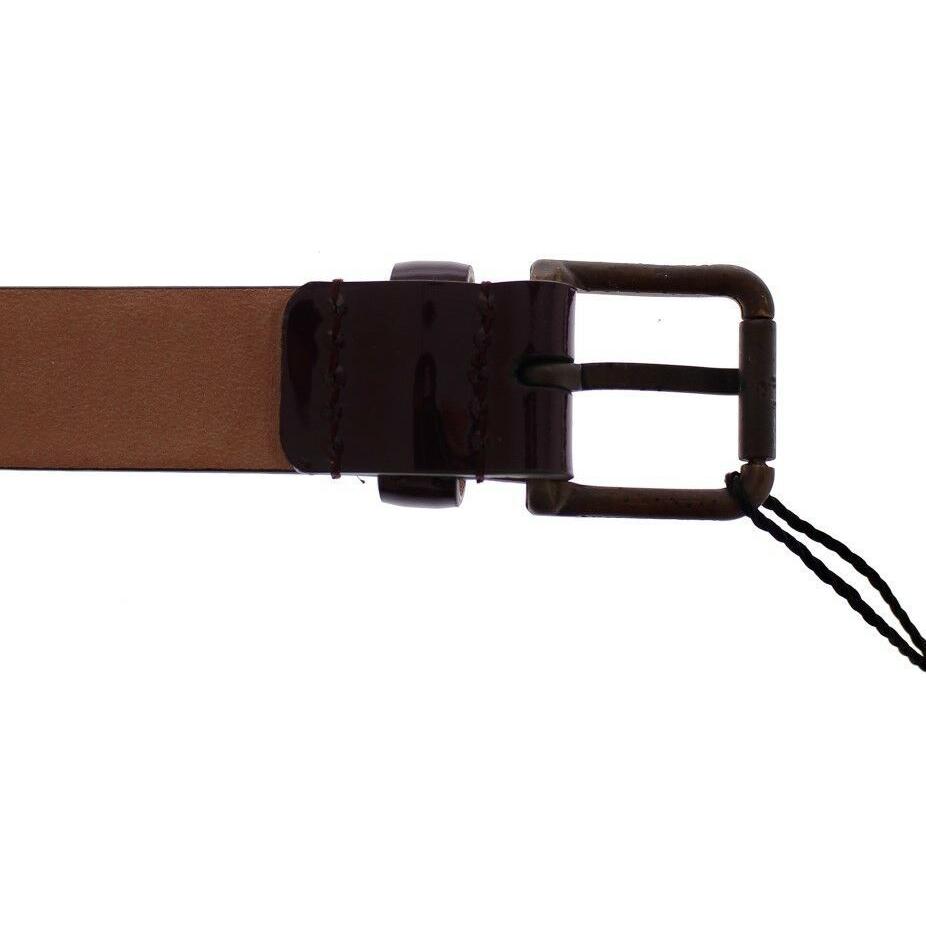 Dolce & Gabbana Elegant Purple Leather Belt Belt Dolce & Gabbana Black