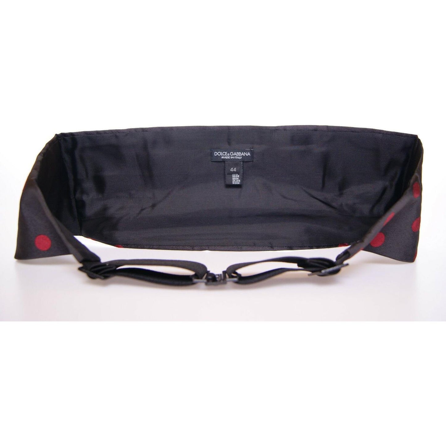 Dolce & Gabbana Exquisite Black Silk Cummerbund with Red Polka Dots Dolce & Gabbana Misty Rose