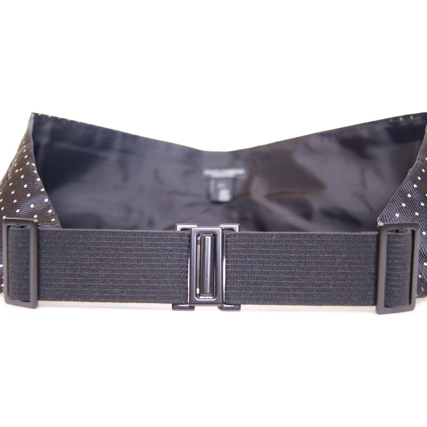 Dolce & Gabbana Elegant Black Silk Polka Dot Cummerbund Dolce & Gabbana Dim Gray