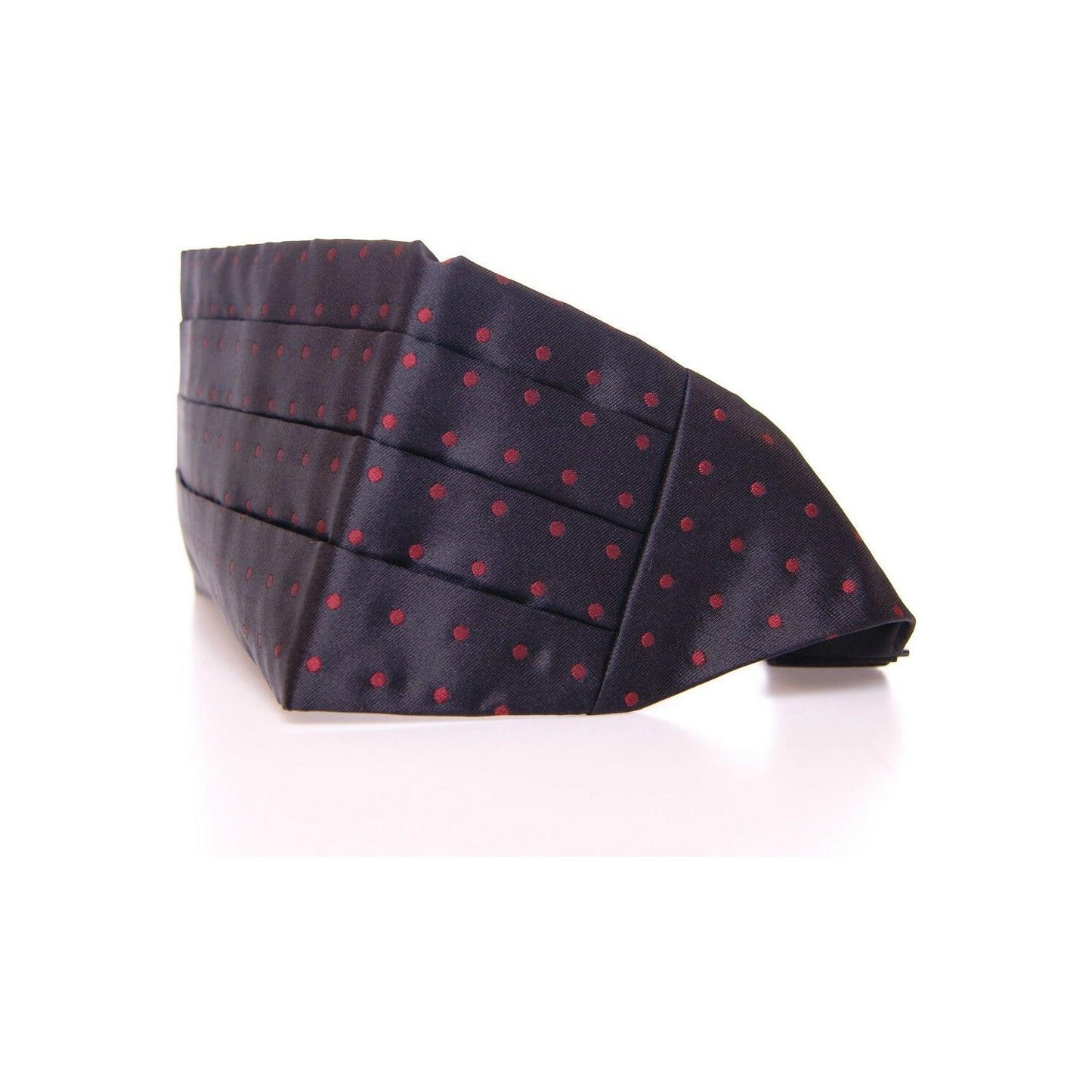 Dolce & Gabbana Elegant Silk Black Cummerbund with Red Polka Dots Dolce & Gabbana White Smoke