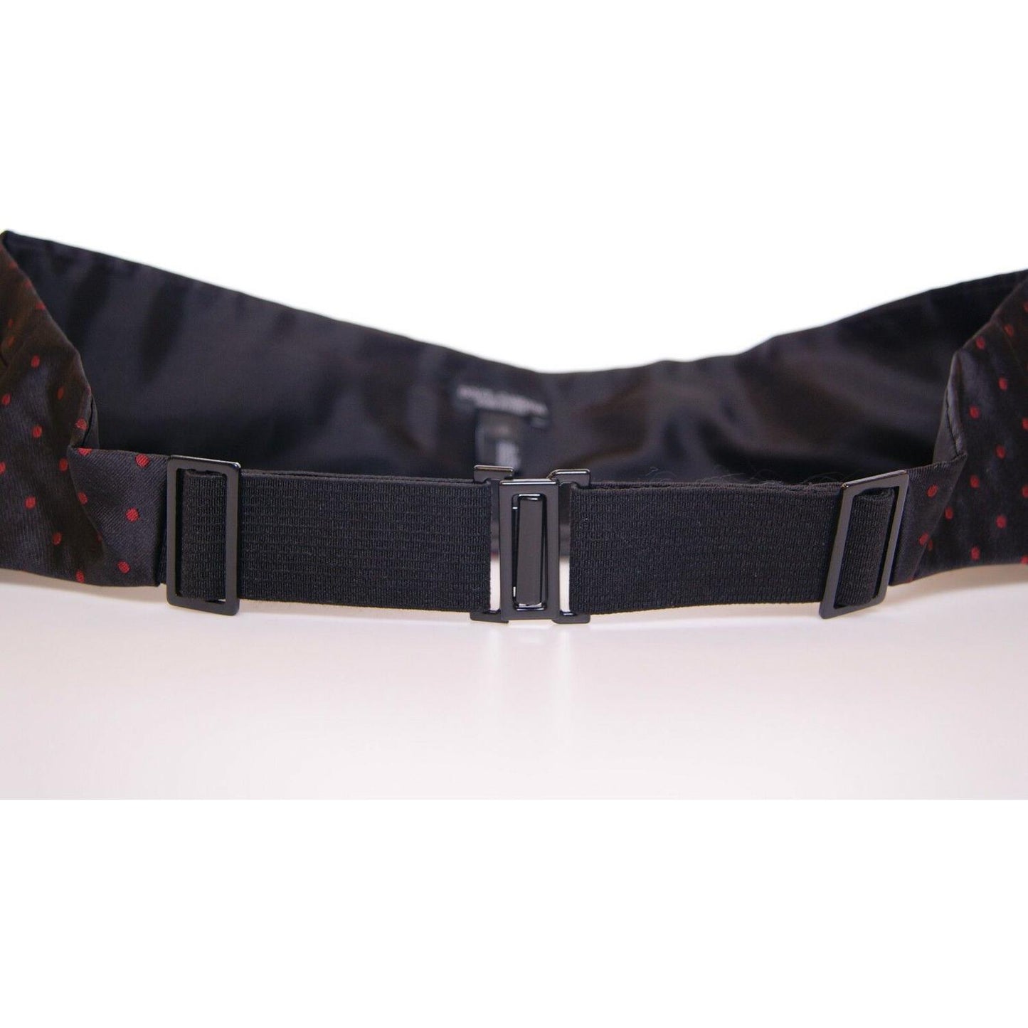 Dolce & Gabbana Elegant Silk Black Cummerbund with Red Polka Dots Dolce & Gabbana Dark Slate Gray