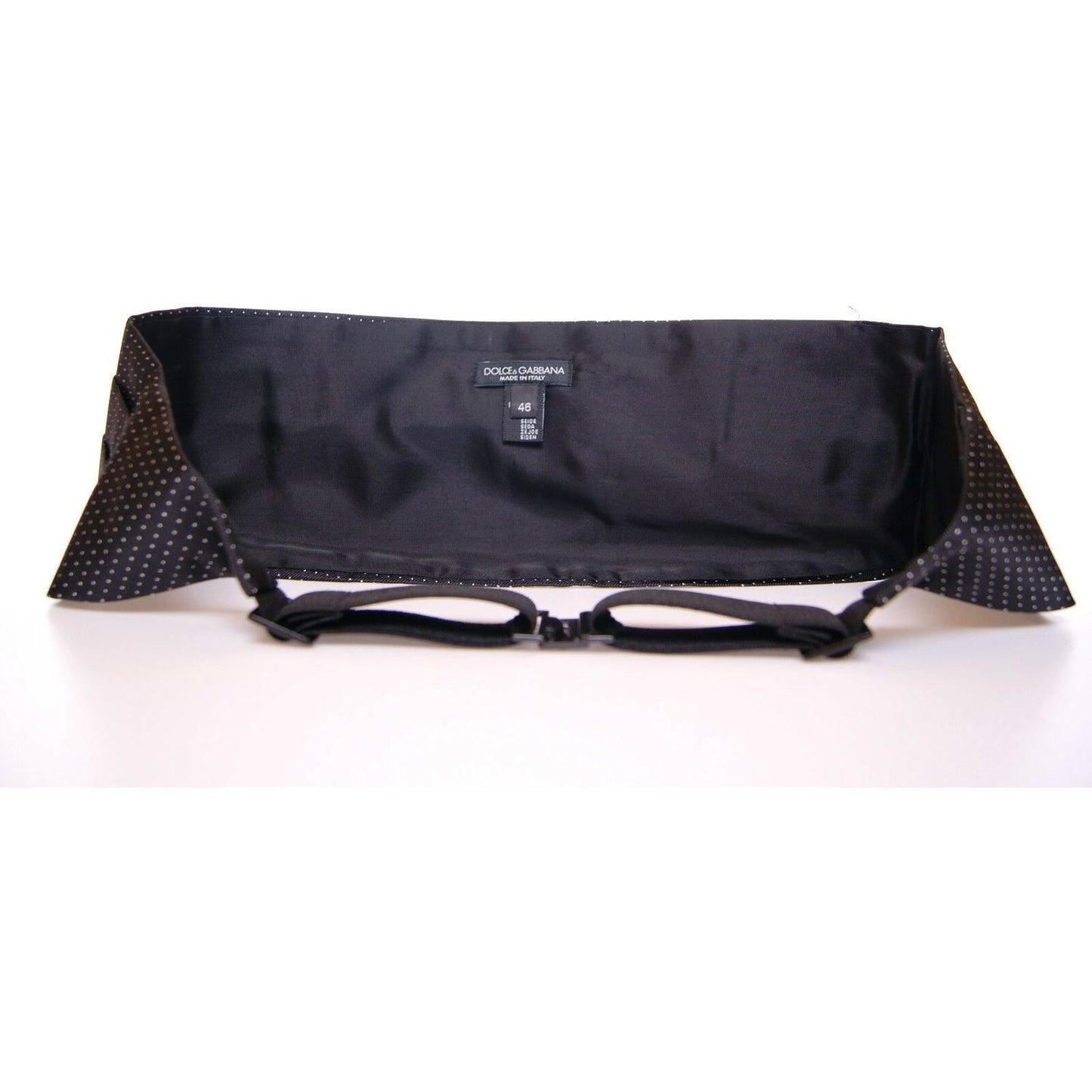 Dolce & Gabbana Elegant Black Silk Cummerbund with Polka Dots Dolce & Gabbana Dark Slate Gray