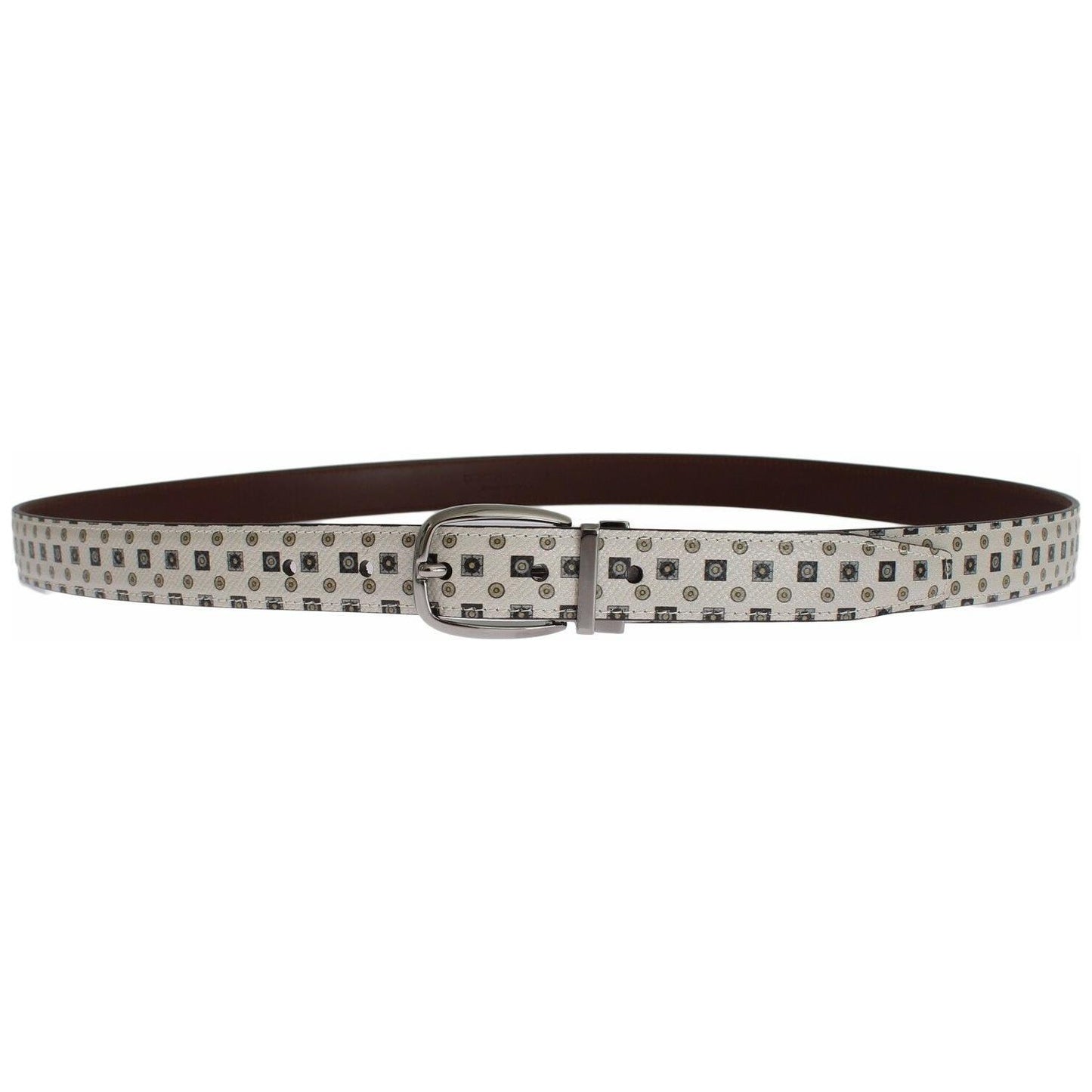 Dolce & Gabbana Elegant Baroque Silk Tie & Leather Belt Set Belt Dolce & Gabbana Dark Gray