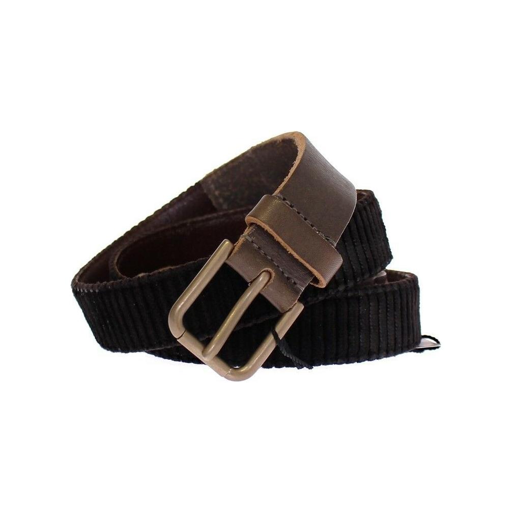 Dolce & Gabbana Elegant Leather-Cotton Fusion Men's Belt Belt Dolce & Gabbana Black