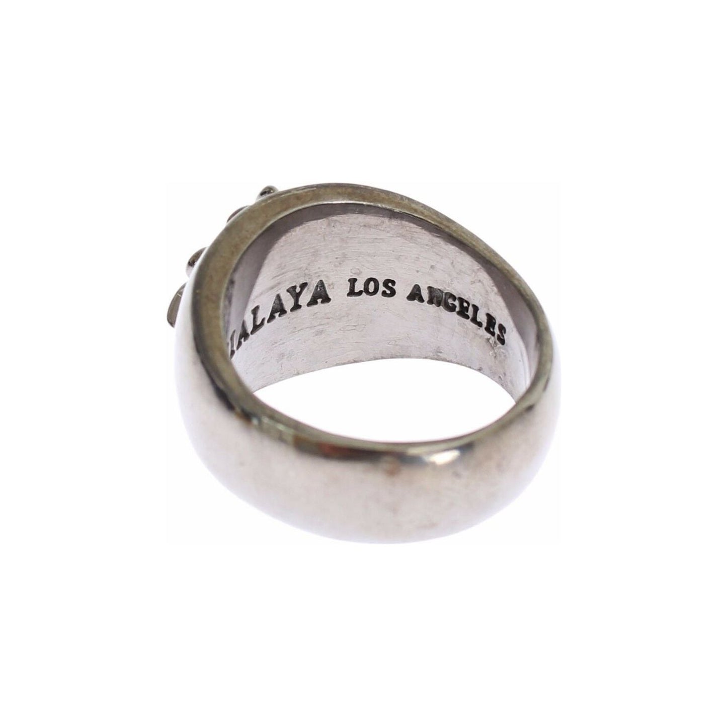 Nialaya Sterling Silver Rhodium Men's Statement Ring Ring Nialaya Gray