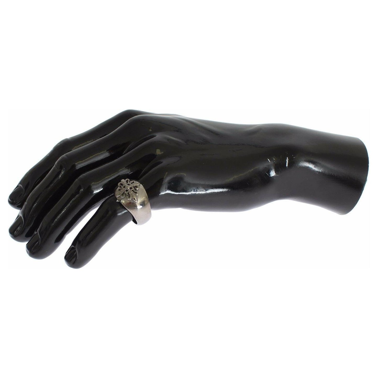 Nialaya Sterling Silver Rhodium Men's Statement Ring Ring Nialaya Dark Slate Gray