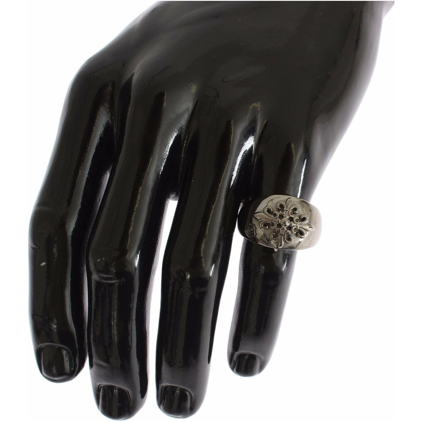 Nialaya Sterling Silver Rhodium Men's Statement Ring Ring Nialaya Dark Slate Gray