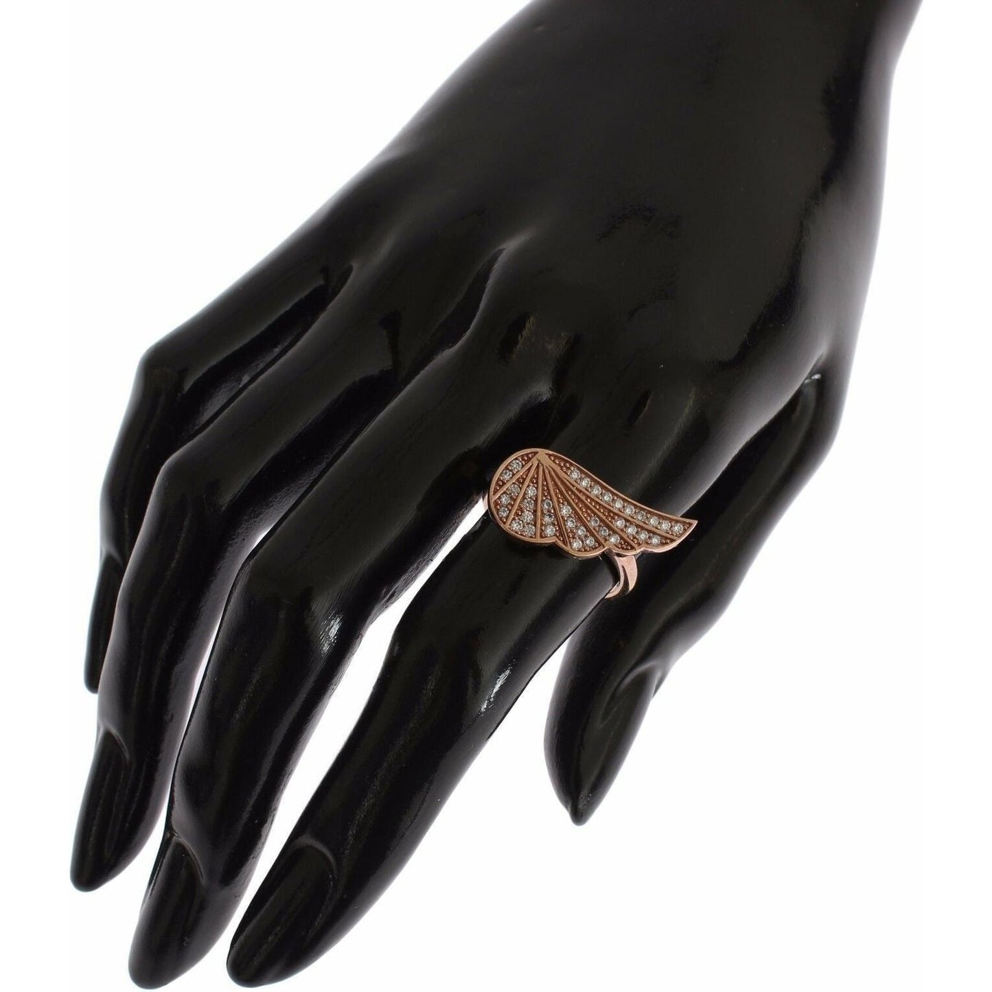 Nialaya Pink Gold 925 Silver Womens Clear CZ Ring Nialaya