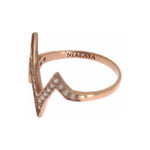 Nialaya Elegant Pink Crystal Encrusted Silver Ring Ring Nialaya Rosy Brown