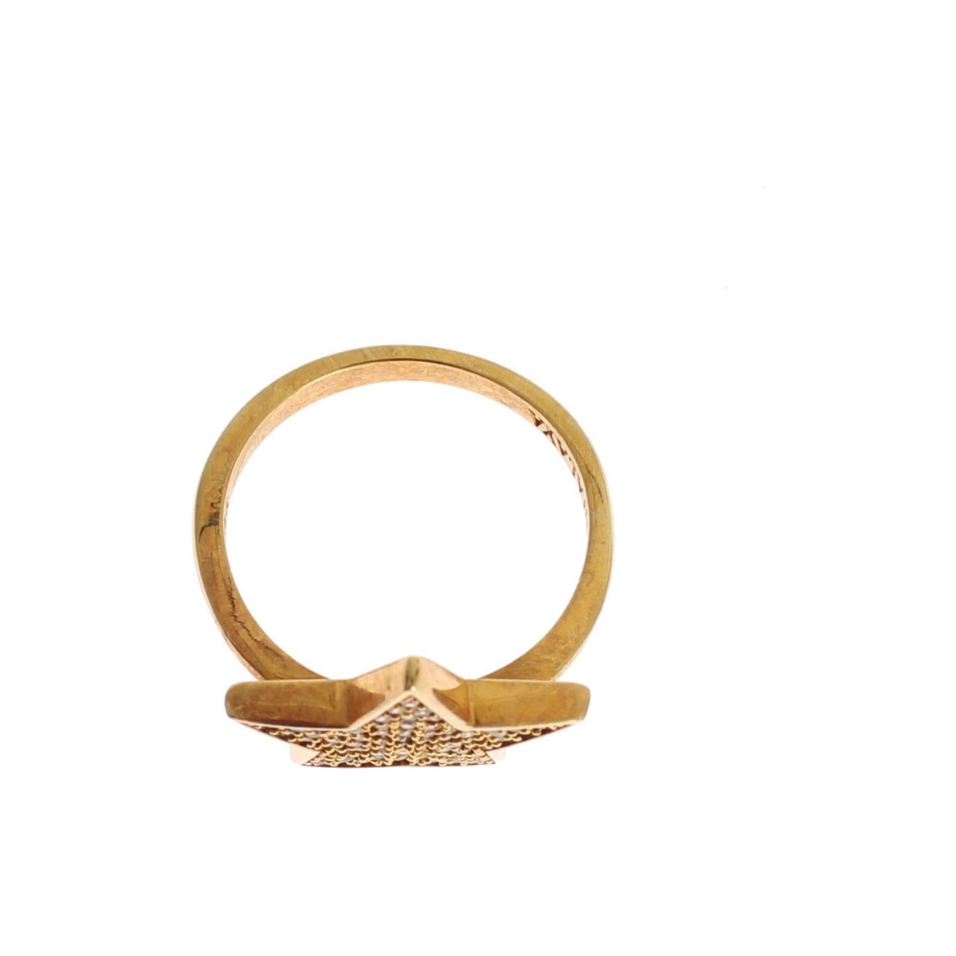 Nialaya Elegant Gold-Plated Sterling Silver Ring with CZ Crystals Ring Nialaya Dark Khaki